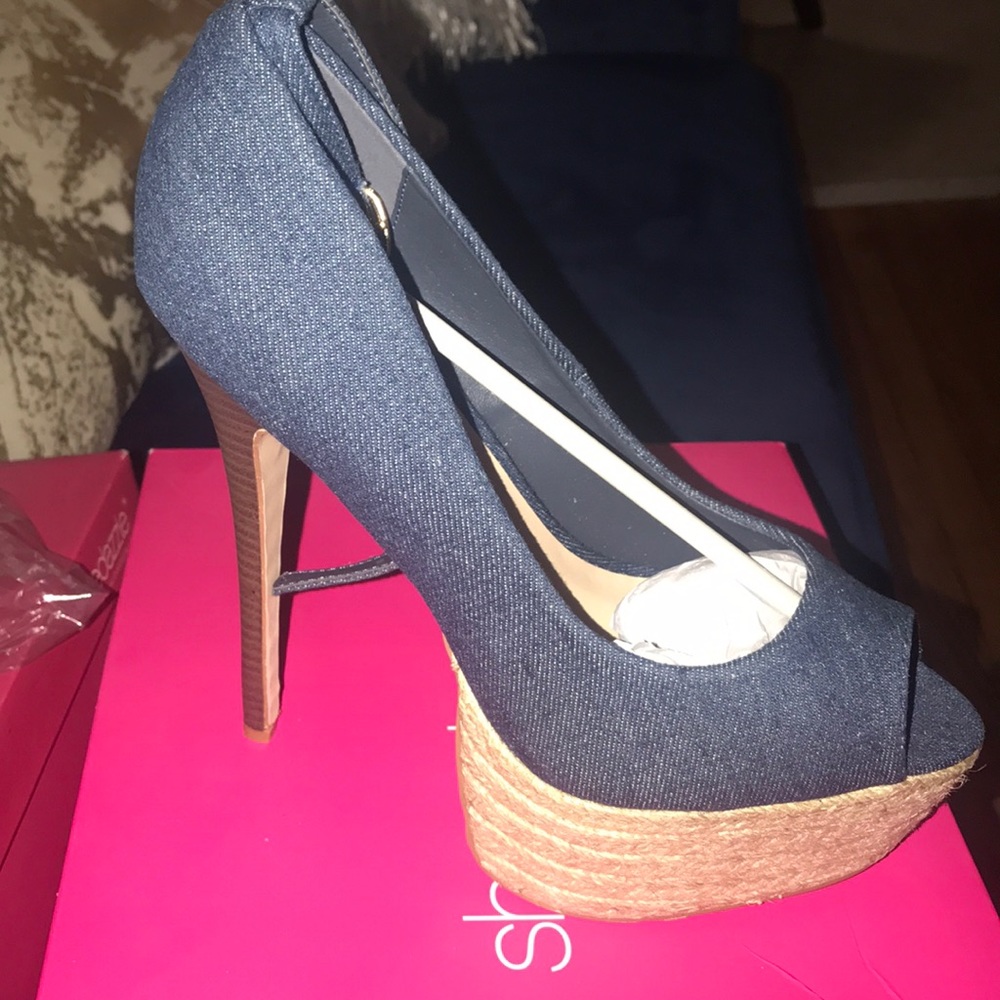 Denim heels